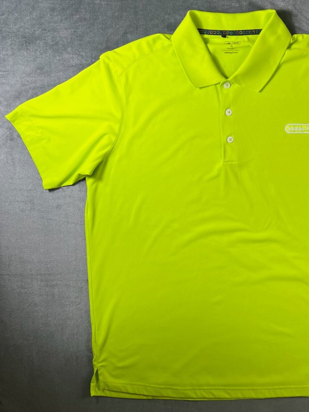 adidas Mens XL Polo Green Short Sleeve Moisture Wicking Breathable Golf